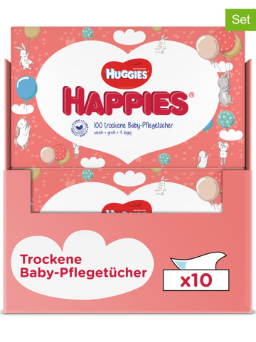 HUGGIES 10er-Set: Baby-Pflegetücher "Happies" - 10x 100 Stück