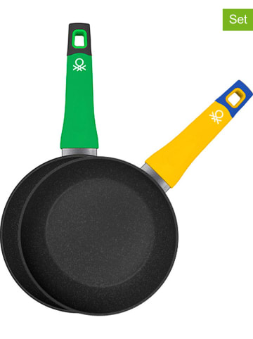Benetton 2-delige set: braadpannen zwart/meerkleurig