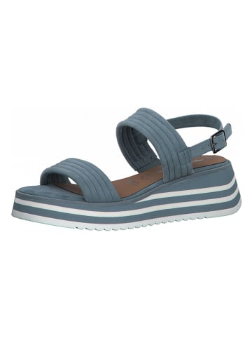 Tamaris Leder-Sandalen in Blau