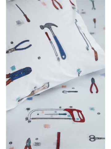 Hanneke de Jager Renforcé beddengoedset "Gears" wit/meerkleurig