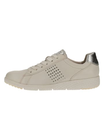 Marco Tozzi Leren sneakers zilverkleurig/beige