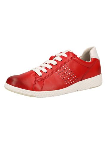 Marco Tozzi Skórzane sneakersy w kolorze czerwono-białym