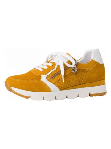 Marco Tozzi Leder-Sneakers in Ocker