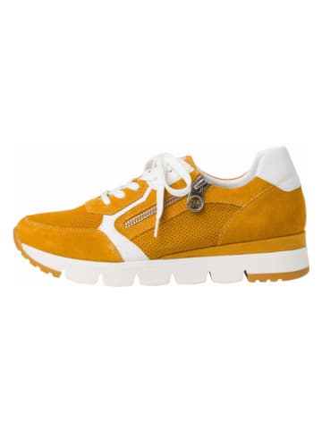 Marco Tozzi Leder-Sneakers in Ocker