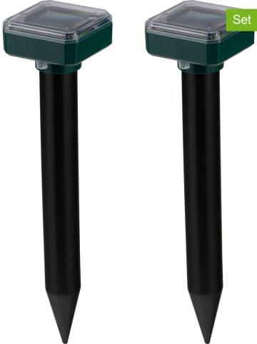 Garden Hero 2-delige set: solar-afschrikkers zwart - (H)25 cm