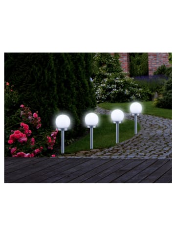 Profigarden Solarna lampa ogrodowa LED w kolorze srebrnym - wys. 37 x Ø 10 cm