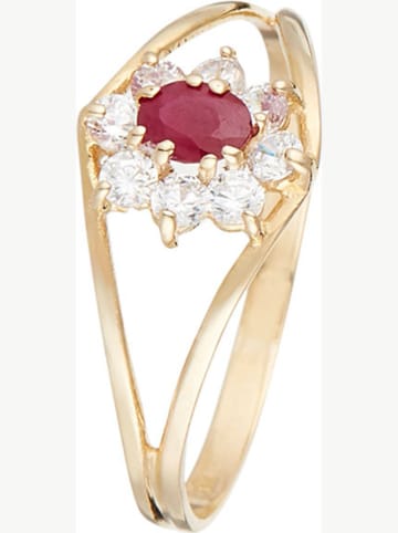 L'OR by Diamanta Gouden ring "Red queen" met edelstenen