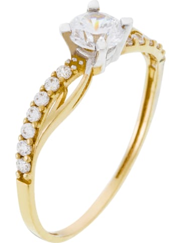L instant d Or Gouden ring "Coup de foudre" met edelstenen