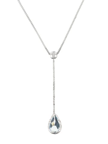 OR ÉCLAT Weißgold-Halskette "Goutte d'Azur" mit Anhänger - (L)41 cm
