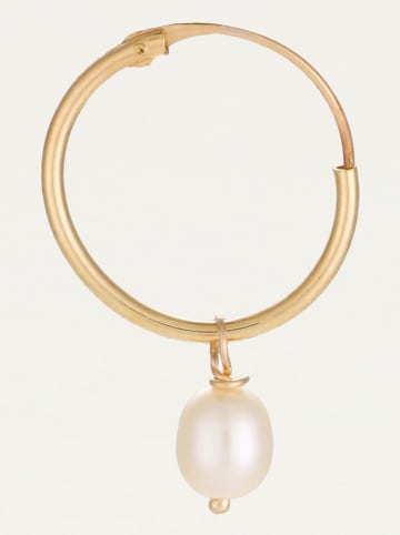 CARATELLI Złote kolczyki-kreole "Gama Perle" z perłami
