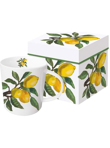 ppd Kubek jumbo "Lemon Musee" w kolorze biało-żółtym - 350 ml