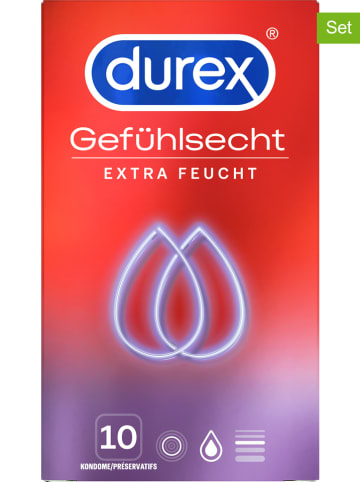 Durex 10er-Set: Kondome "Gefühlsecht Extra Feucht"