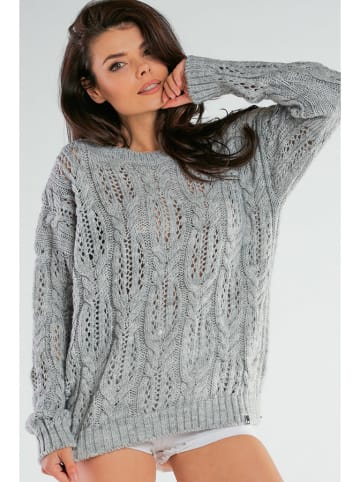 Awama Sweter w kolorze szarym