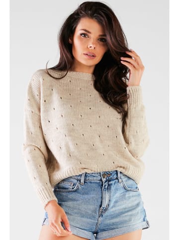 Awama Sweter w kolorze beżowym