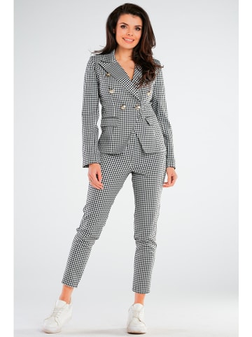 Awama Broek zwart/wit