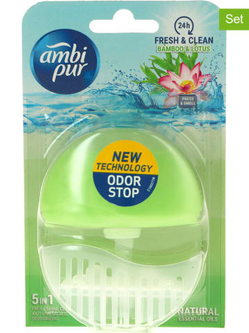 Ambi Pur 6-delige set: toilet-luchtverfrissers "5in1 Bamboo & Lotus", 6 x 55 ml