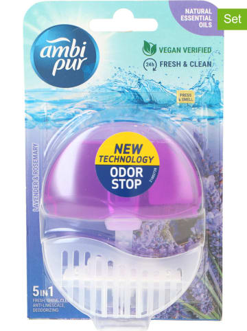 Ambi Pur 6-delige set: toilet-luchtverfrissers "5in1 Lavender & Rosemary", 6 x 55 ml