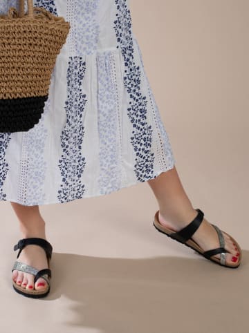 Sunbay Teenslippers "Tulipe" zwart/zilverkleurig