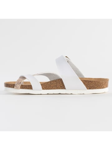 Sunbay Zehentrenner "Tulipe" in Gold/ Weiß