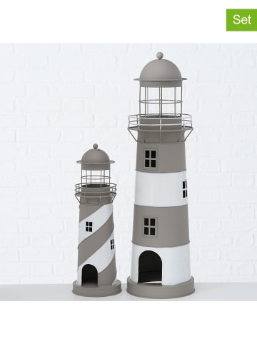 Boltze 2-delige set: lantaarns "Amrum" grijs