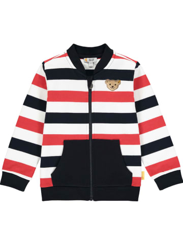 Steiff Sweatvest donkerblauw/rood/wit