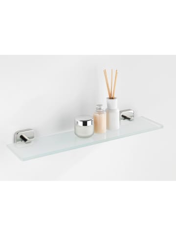 Wenko Plankje  "Mezzano" wit/zilverkleurig - (B)46,5 x (H)5,5 x (D)13,5 cm