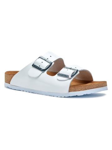 Comfortfusse  Leder-Pantoletten in Weiß