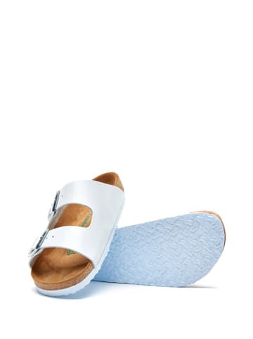 Comfortfusse Leren slippers wit