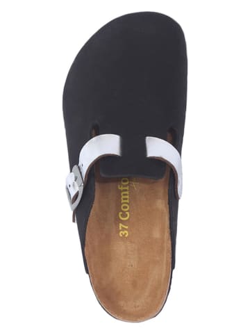 Comfortfusse Skórzane chodaki w kolorze srebrno-czarnym