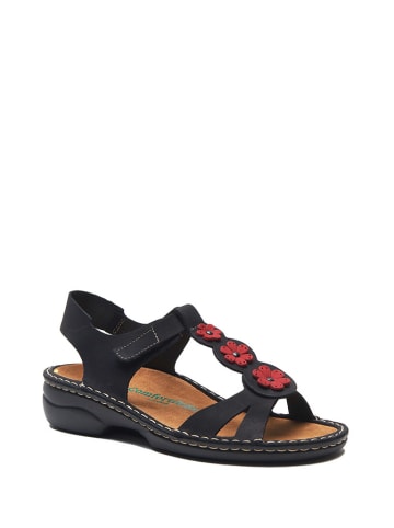 Comfortfusse Leren sandalen zwart