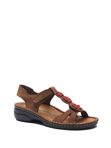 Comfortfusse Leren sandalen bruin