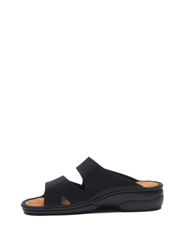 Comfortfusse Leren slippers zwart