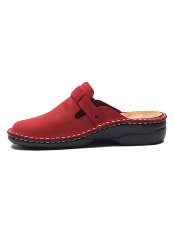 Comfortfusse  Leder-Clogs in Rot