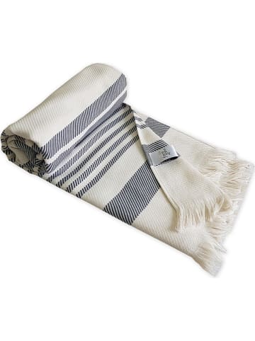 Framsohn Plaid "Boho Living - Streifen" in Anthrazit/ Weiß