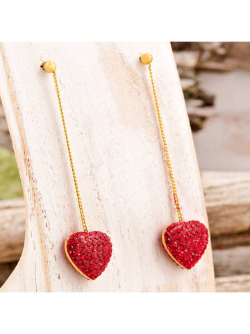 LA CHIQUITA Vergulde oorstekers met kristallen