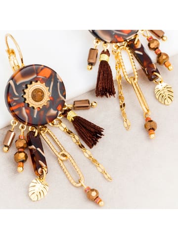 LA CHIQUITA Vergold. Ohrringe mit Edelsteinen