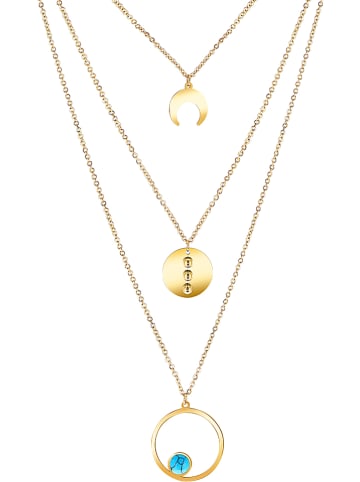 MENTHE À L'O Vergulde ketting met hangers - (L)38 cm