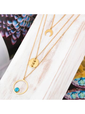 MENTHE À L'O Vergulde ketting met hangers - (L)38 cm
