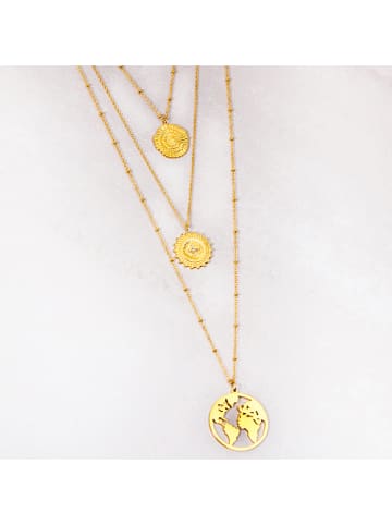 MENTHE À L'O Vergold. Halskette mit Schmuckelementen - (L)70 cm