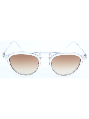 Calvin Klein Damen-Sonnenbrille in Weiß-Silber/ Braun