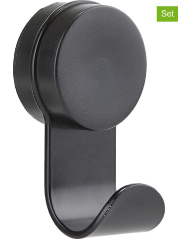 Zone Denmark 2-delige set: wandhaken "Puck" zwart - (B)5,8 x (H)14 cm