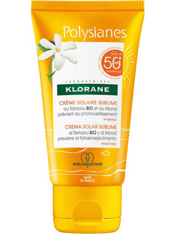 Klorane Gesichtssonnencreme "Polysianes" - LSF 50+, 50 ml