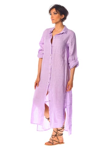 La Fabrique du Lin Lniana sukienka "Classis" w kolorze fioletowym