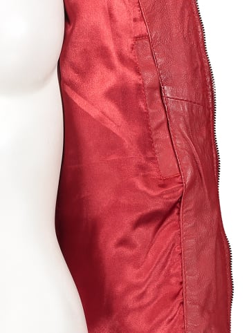 7eleven Skórzana kurtka "Natia" w kolorze czerwonym