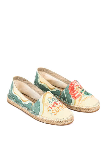 Cotto Espadryle w kolorze beżowym ze wzorem