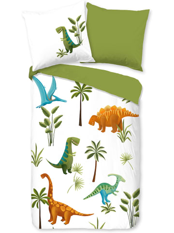 Good Morning Beddengoedset "Jurassic Park" groen/wit