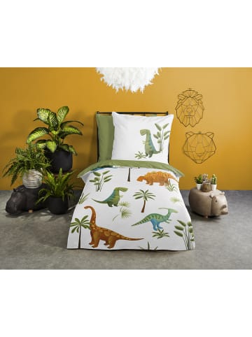 Good Morning Beddengoedset "Jurassic Park" groen/wit