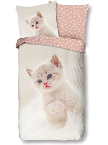Good Morning Beddengoedset "Catty" crème/lichtroze