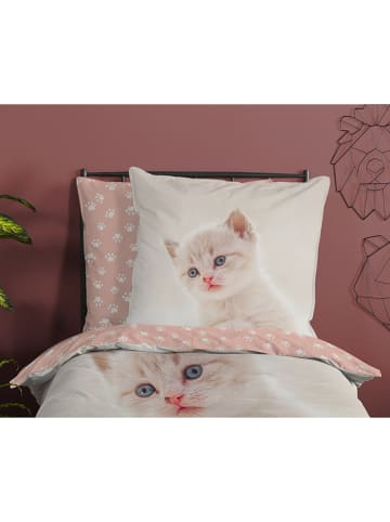 Good Morning Bettwäsche-Set "Catty" in Creme/ Rosa