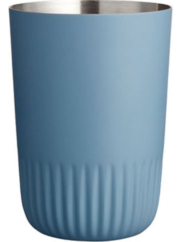 SÖDAHL Zahnputzbecher "Plissé" in Blau - (H)11 x Ø 6 cm